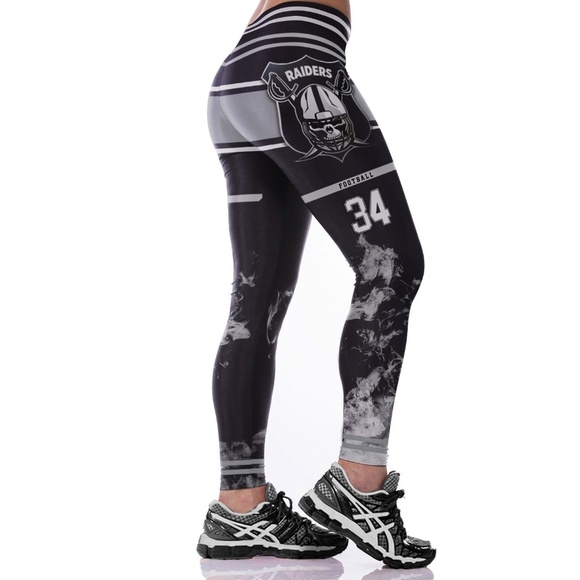 NFL Oakland Raiders Stretchy Womens Workout pants - Picture 2 of 3